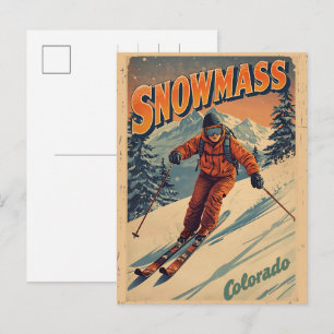 vintage SNOWMASS asp Colorado skidgift Helg Vykort