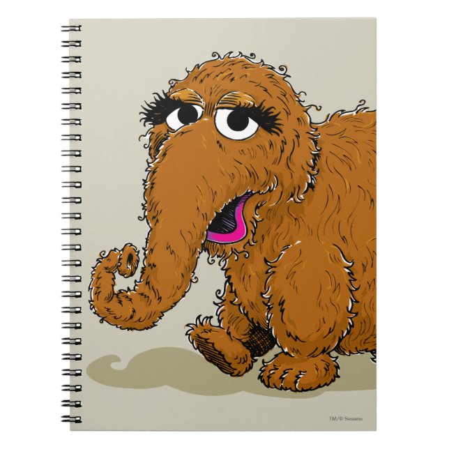 Vintage Snuffleupagus Anteckningsbok Med Spiral (Framsidan)