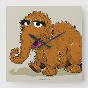 Vintage Snuffleupagus Fyrkantig Klocka