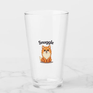 Vintage Snuggle Pomeranian Söt Hund Illustration D Glaskopp