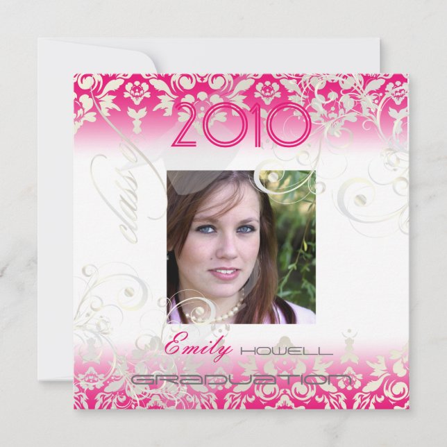 Vintage/Snurra/Damm/Studenten, anpassade Inbjudningar (Framsida)