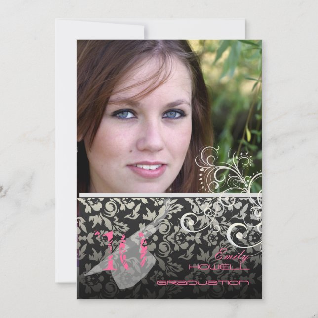 Vintage/Snurra/Damm/Studenten Inbjudningar (Framsida)