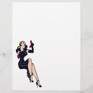 Vintage Snygg Blond Retro Glamour Flicka Pinup