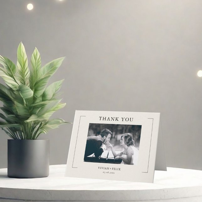 Vintage Snyggt Foto Bröllop - tackkort Inbjudan (Skapare uppladdad)