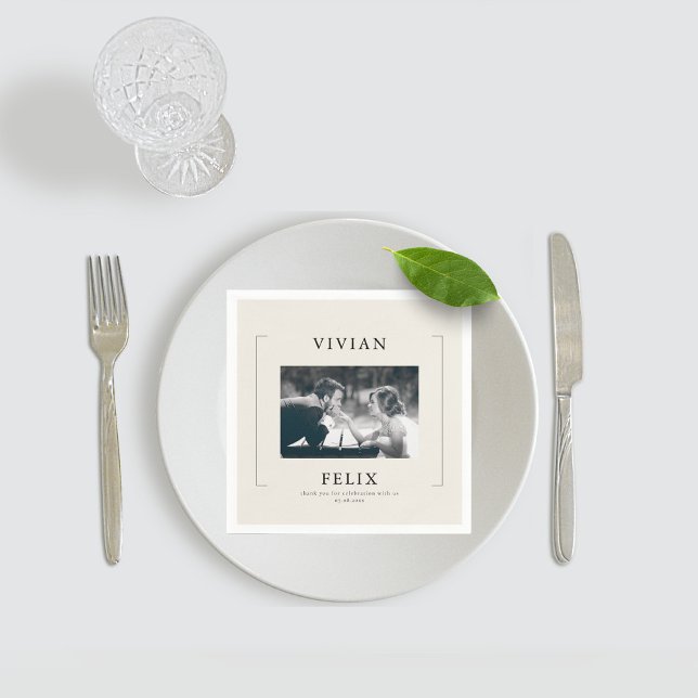 Vintage Snyggt Photo Bröllop Pappersservett (Skapare uppladdad)