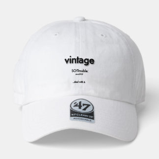 vintage SO!Trouble-logotyp svart på vit Keps