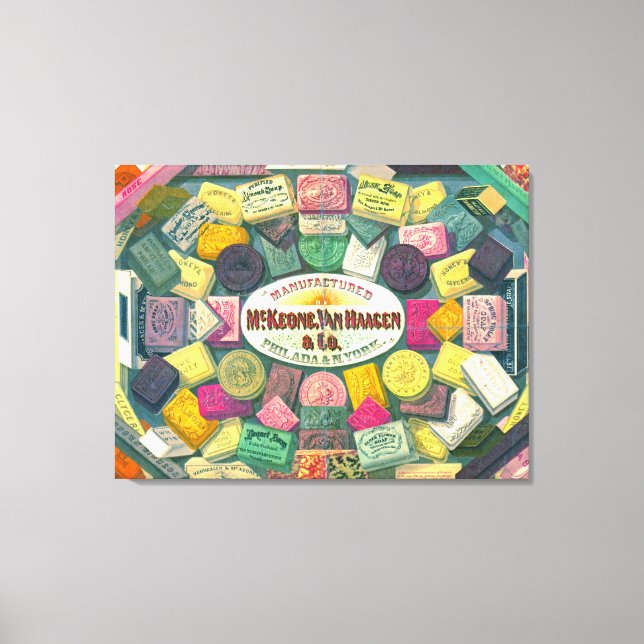 Vintage Soap Ad 1865 Canvastryck (Framsida)