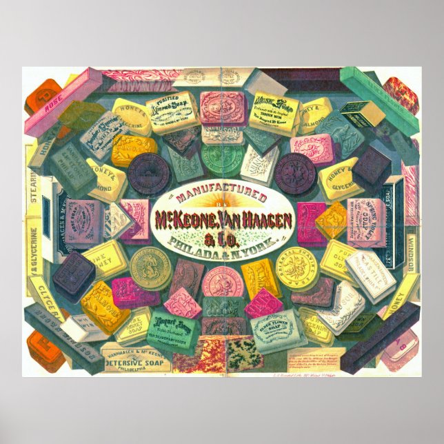 Vintage Soap Ad 1865 Poster (Framsidan)