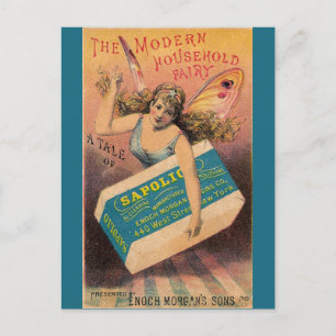 Vintage Soap Ad House Fairy Card Vykort