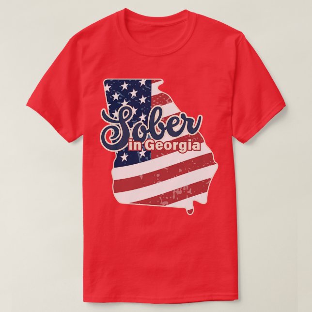 Vintage Sober in Georgia TShirt T Shirt (Design framsida)