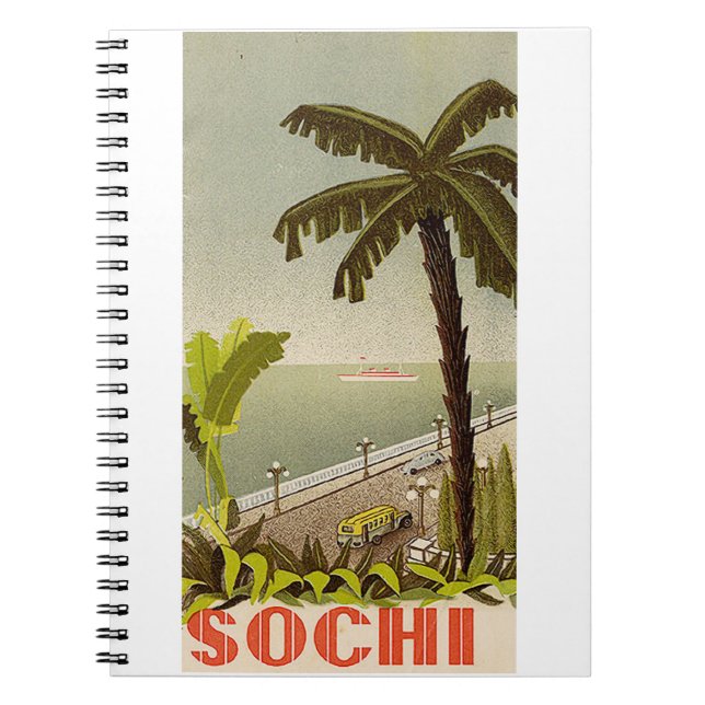 Vintage Sochi Marine Station Fine Art Travel Anteckningsbok (Framsidan)
