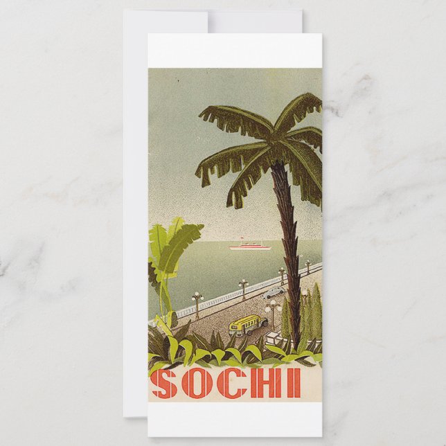 Vintage Sochi Marine Station Fine Art Travel Inbjudningar (Framsida)