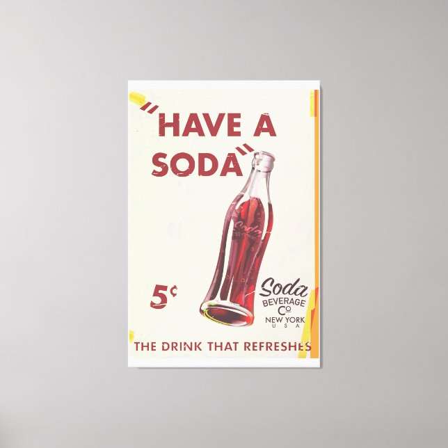Vintage Soda Poster Canvastryck (Framsida)