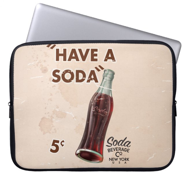 Vintage Soda Poster Laptop Sleeve (Framsidan)