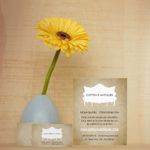 Vintage Soffa & Papper, Antique Dealer Visitkort