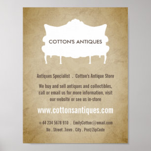 Vintage Soffa, Vintage Papper, Antique Dealer, Sto Poster