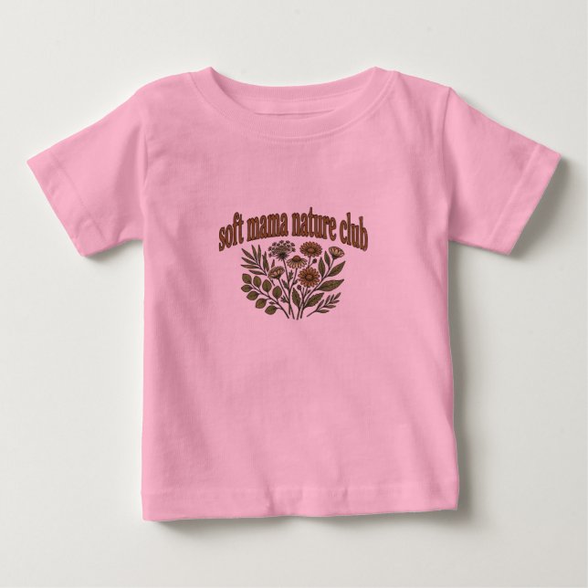 Vintage Soft Mama Nature Club Tee Design (Framsida)