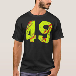 Vintage Softball 49 Jersey-nummer  T Shirt