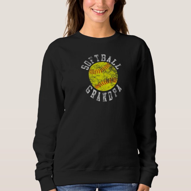 Vintage Softball Grandpa T Shirt (Framsida)