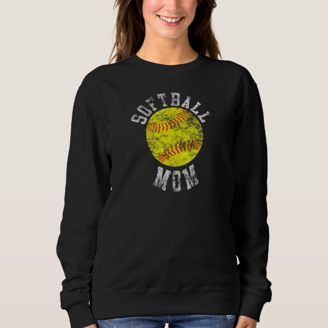 Vintage Softball Mamma T Shirt (Framsida)