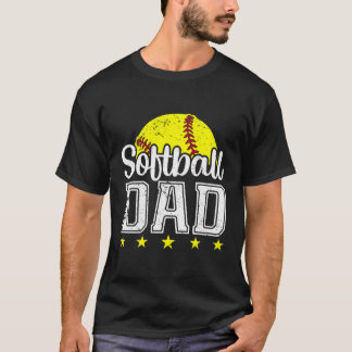 Vintage Softball Pappa Funny Fars dag T Shirt
