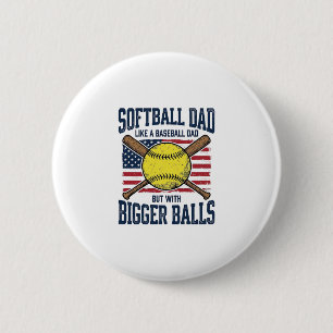 Vintage Softball Pappa Större Bollar Shirt Design_ Knapp