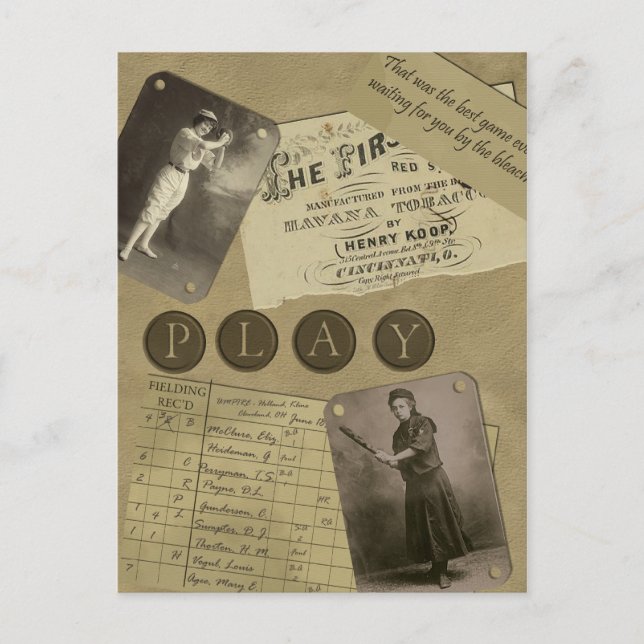 Vintage "Softball"-vykort Vykort (Framsida)