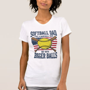 Vintage Softboll Pappa Större Bollar T-Shirt Desig
