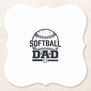 Vintage Softboll Pappa Vector T-Shirt Design_1 Underlägg Papper