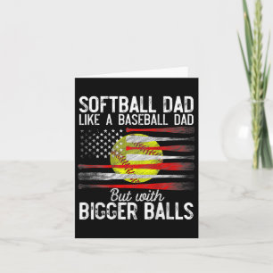 Vintage Softbollpappa som en basebollpappa USA-fla Kort