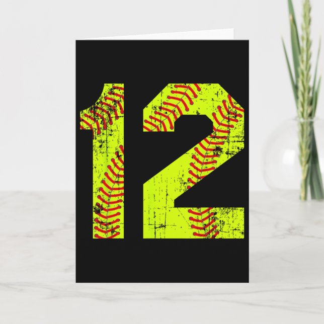 Vintage Softll 12 Jersey Number  Kort (Framsida)