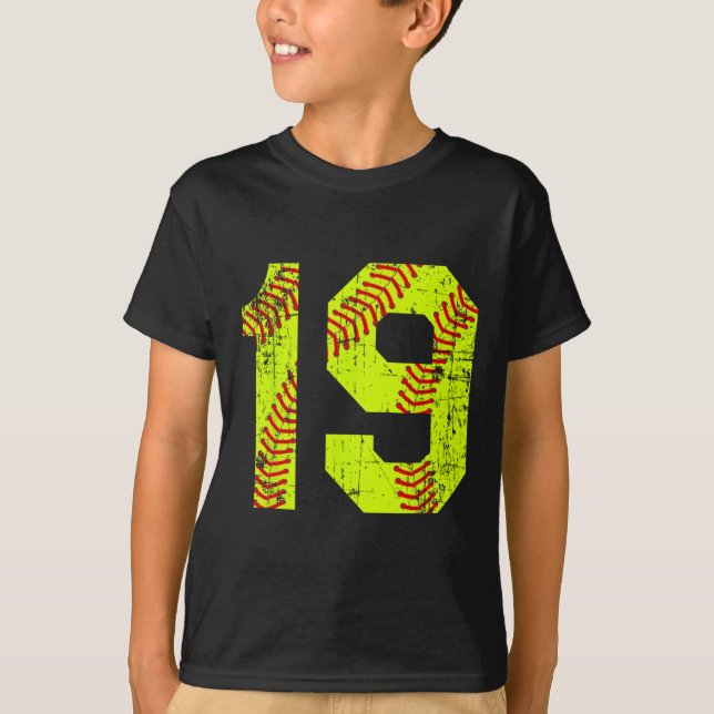 Vintage Softll 19 Tröjnummer  T Shirt (Framsida)