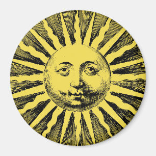 Vintage Sol Ansikte Magnet