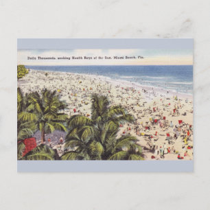 Vintage Sol Bathing Miami Beach Florida-postkort Vykort