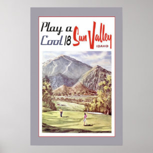 Vintage Sol Valley Golf Sports Travel Retro Poster