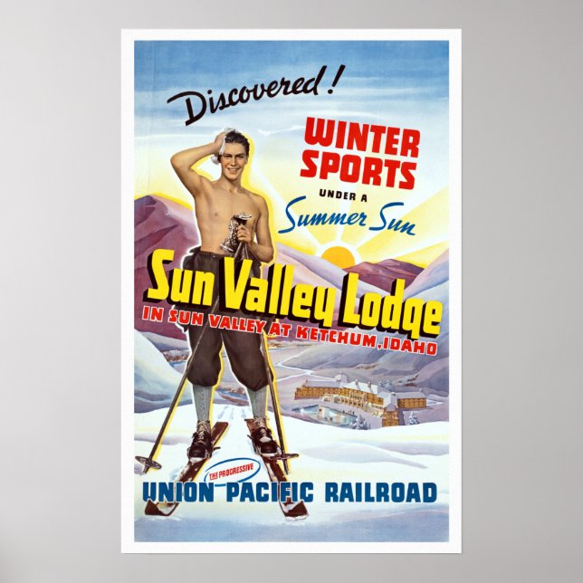 Vintage Sol Valley Idaho Ski Travel Poster (Framsidan)
