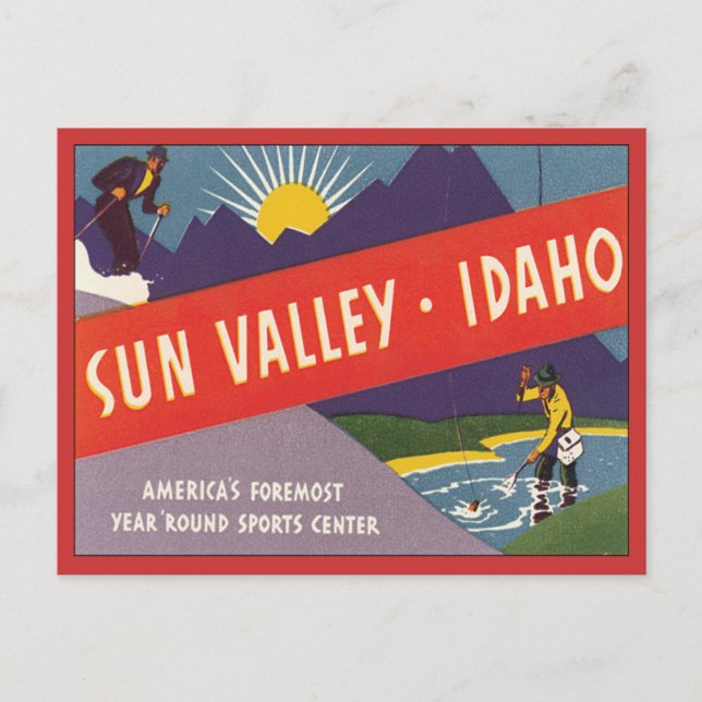 Vintage Sol Valley Idaho Vykort (Framsida)