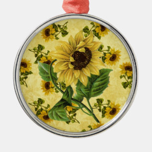 Vintage Solblommor Julgransprydnad Metall