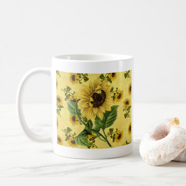 Vintage Solblommor Kaffemugg (Med munk)