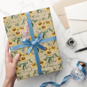 Vintage Solblommor Presentpapper
