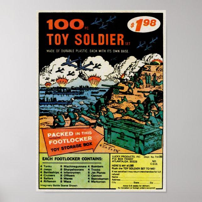 Vintage Soldiers Mail Order Advertisement Art Poster (Framsidan)