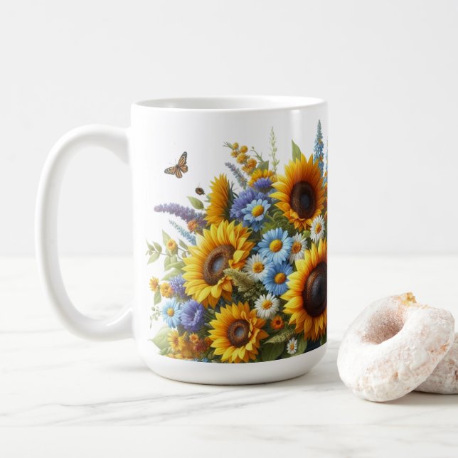 Vintage solfjäderblomma Personlig Mugg (Med munk)