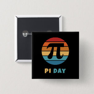Vintage Solnedgång 3,14 Lycklig Pi Day Knapp