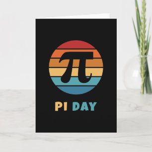 Vintage Solnedgång 3,14 Lycklig Pi Day Kort