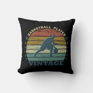 Vintage Solnedgång Basketspelare Kudde