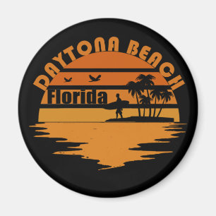 Vintage solnedgång Daytona Beach Florida Magnet
