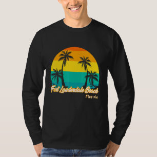 Vintage Solnedgång Fort Lauderdale Beach FL Sommar T Shirt
