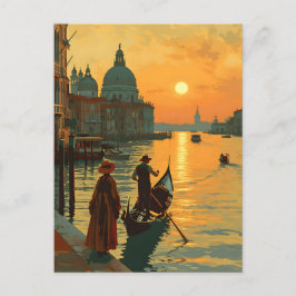 Vintage solnedgång i Venedig Vykort