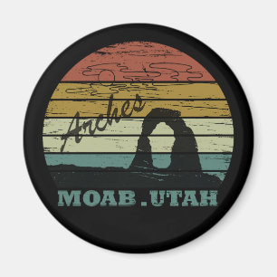 Vintage solnedgång - Moab Utah - Arches National P Magnet