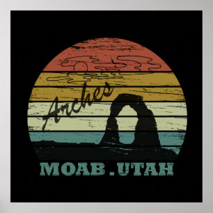 Vintage solnedgång - Moab Utah - Arches National P Poster